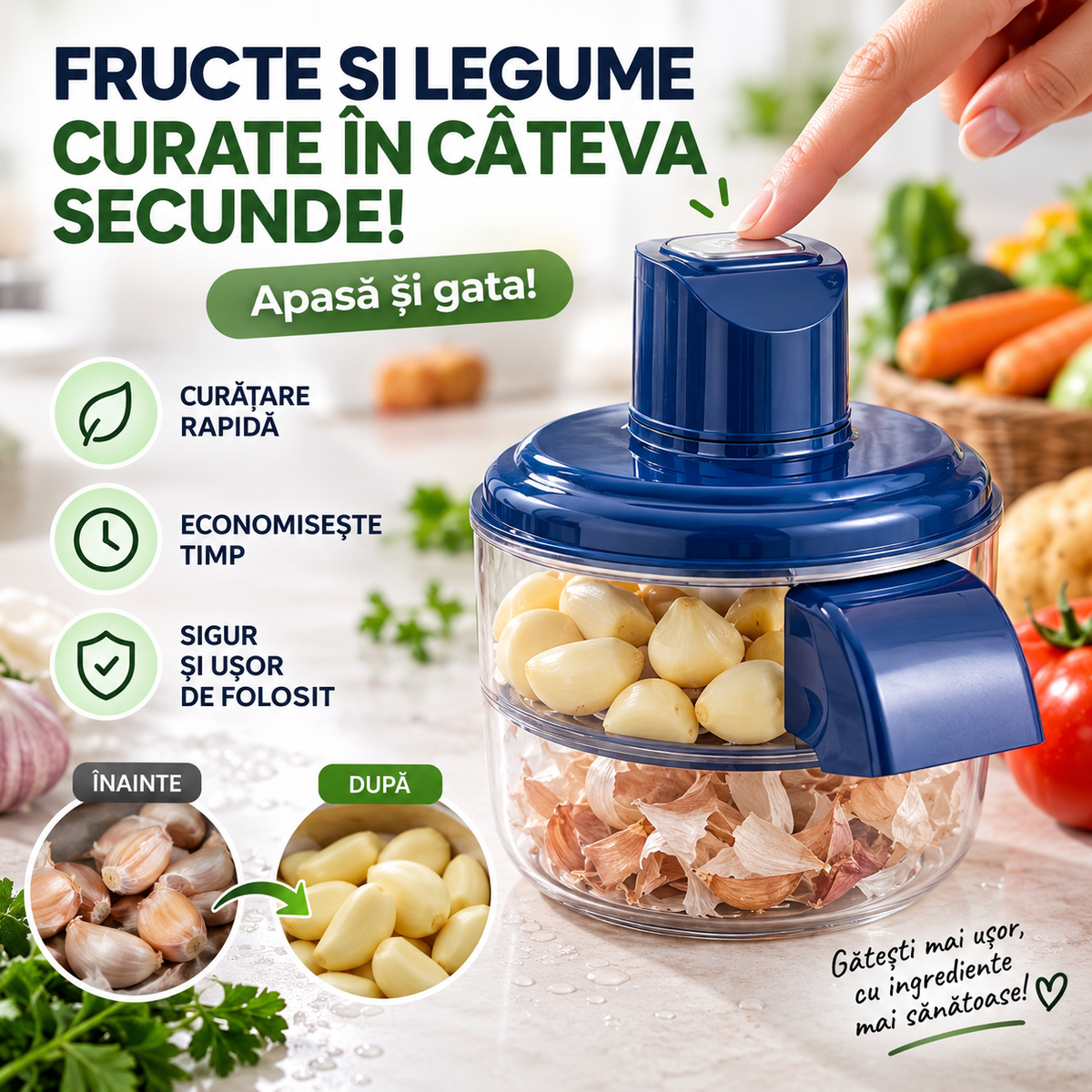 Curățător Automat pentru Fructe și Legume - PeelMaster™