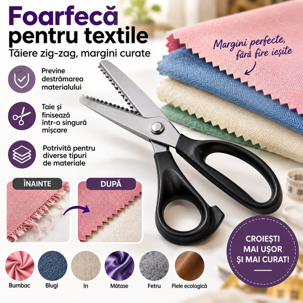 Foarfecă pentru Textile cu Tăiere Zig-Zag - ZigCut™